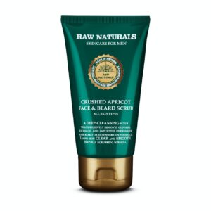 raw naturals, apricot face & beard scrub, vegano, scrub esfoliante, 75 ml