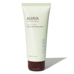 ahava, time to clear, esfoliazione, maschera di fango, settimanalmente, viso, 100 ml