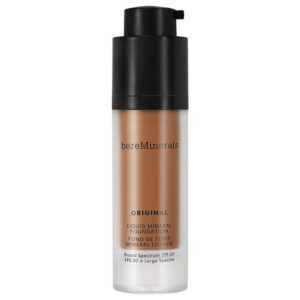 bareminerals, original liquid mineral, luminoso, fondotinta liquido, 25, oscuro dorato, spf 20, 30 ml