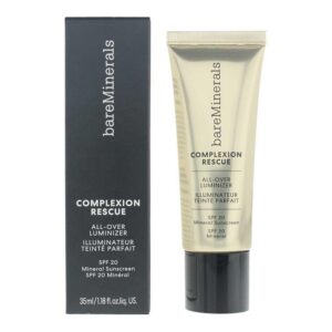bareminerals, complexion rescue, illuminante, highlighter liquido, pesca dorata, spf 20, per il viso, 35 ml