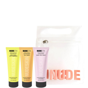 3 step citrus renew set nudestix: lemon aid detox & glow, paraben free, anti dullnes, peeling lotion, 20 ml + nudeskin citrus c, moisturizing, cream mask, for face, 20 ml + nudeskin, citrus, cleansing balm, for face, 20 ml