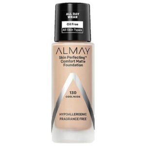almay, skin perfecting comfort, fondotinta liquido, 130, cool nude, 30 ml
