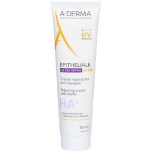 a derma, epitheliale ultra repair, parabene, riparazione, quotidiano, panna, per viso e corpo, spf 50+, 100 ml