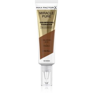 max factor, miracle pure, acido ialuronico, radioso, fondotinta liquido & siero 2 in 1, cacao, 100, spf 30, 30 ml