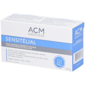 laboratoire acm, sensitelial, nutriente, saponetta detergente, per viso e corpo, 100 g