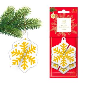 aroma car, xmas 3d snowflake, cinnamon, deodorante per ambienti