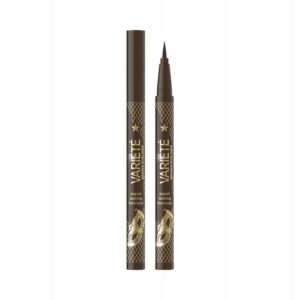 eveline cosmetics, variete, pennello eyeliner preciso, eyeliner liquido, 02, marrone, 4 ml
