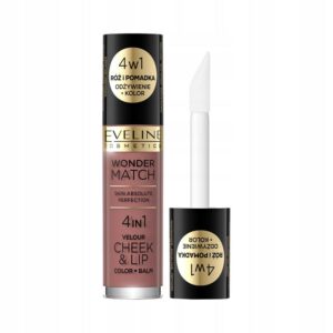 eveline cosmetics, wonder match 4in1, balsamo labbra e guance 2 in 1, 05, 4.5 ml