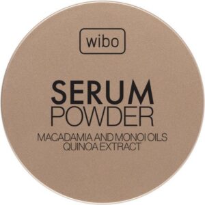 wibo, serum powder macadamia, quinoa, assorbe olio, cipria fissante libera, trasparente, 10 g