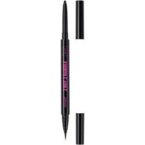 wibo, too hot, doppia estremità, eyeliner liquido & matita ombretto crema 2 in 1, nero intenso