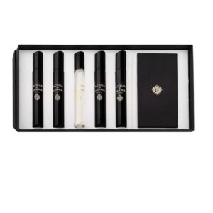 set acqua di parma: signatures of the sun leather, eau de parfum, for men, 7 ml + signatures of the sun oud, eau de parfum, for men, 7 ml + signatures of the sun osmanthus, eau de parfum, for men, 7 ml + signatures of the sun quercia, eau de parfum, for men, 7 ml + signatures of the sun sandalo, eau de parfum, for men, 7 ml