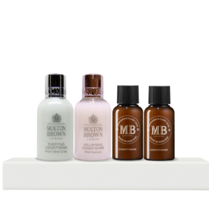 hair therapy conditioner set molton brown: indian cress, hair conditioner, for purifying, 50 ml + kumudu, hair conditioner, for volume, 50 ml + mandarin & clary sage, hair conditioner, for repairing, 30 ml + molton brown, kumudu, hair conditioner, for volume, 30 ml
