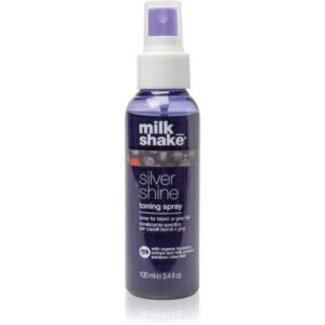 milk shake, silver shine, violet pigments, spray tonalizzante per capelli, blonde/gray, 100 ml