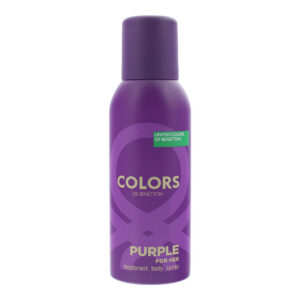 benetton, colors purple, durevole, floreale, spray deodorante, per le donne, 150 ml