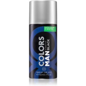 benetton, colors man black, antitraspirante, piccante, spray deodorante, per uomini, 150 ml