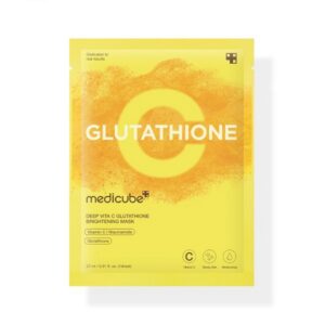 medicube, deep vita c glutathione brightening mask, illuminazione e radianza, maschera per il viso, per il viso, 27 ml