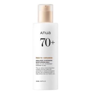 anua, rice 70 glow, rice, idratazione intensa, latte, per il viso, 150 ml
