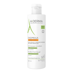 a derma, exomega control, emolliente, gel detergente, per viso e corpo, 500 ml
