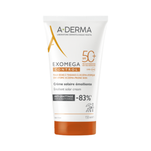 a derma, exomega control, emolliente, panna, per viso e corpo, spf 50+, 150 ml