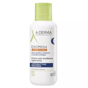 a derma, exomega control, emolliente, notte, panna, per il viso, 400 ml