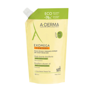 a derma, exomega control, emolliente, olio da doccia, per pelli molto secche fino a sensibili atopiche, 500, ml ricarica
