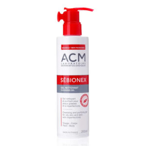 laboratoire acm, sebionex, purificazione, gel detergente, per il viso, 200 ml