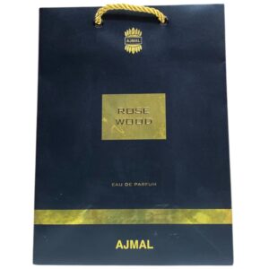 ajmal, rose wood, shopping, borsa per la spesa in cartone, carta, nero