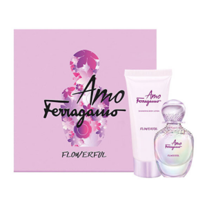 amo ferragamo flowerful set salvatore ferragamo: amo ferragamo flowerful, eau de toilette, for women, 50 ml + amo ferragamo flowerful, shimmer, day & night, body lotion, 100 ml