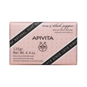 apivita, natural rose, saponetta profumata, 125 g