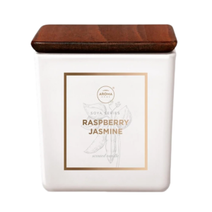 aroma home, raspberry & jasmine, candela profumata, 115 g