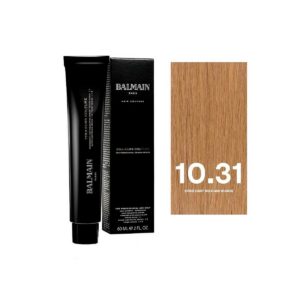 balmain professionnel, couleurs couture, tinta per capelli permanente, 10.31 super light gold ash, 60 ml