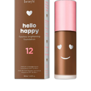 benefit, hello happy, illuminante, fondotinta liquido, 12, calore profondo, spf 15, 30 ml