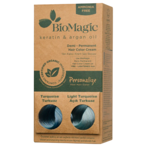 biomagic, biomagic, keratin & argan oil, tintura per capelli semi permanente, turquoise, 250 ml *tester