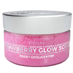 biovene, glow, fragola, esfoliazione, scrub per il corpo, 200 g *tester