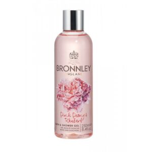 bronnley, pink peony & rhubarb, pulizia, gel doccia, per tutti i tipi di pelle, 250 ml