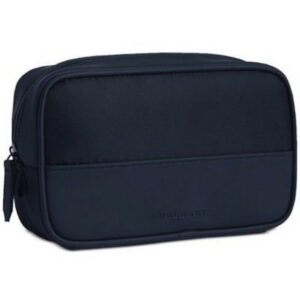 burberry, beauty case in tessuto, blu scuro