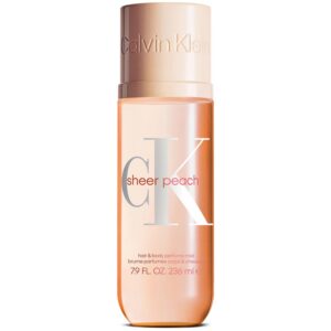 calvin klein, sheer peach, nebbia profumata per capelli, per le donne, 236 ml