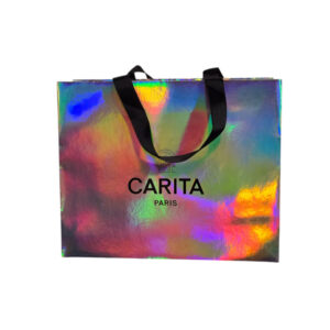 carita paris, beauty case in tessuto, argento, taglia media
