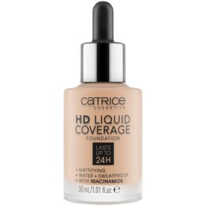 catrice, hd, vegano, opaco, fondotinta liquido, 30, beige sabbia, 30 ml