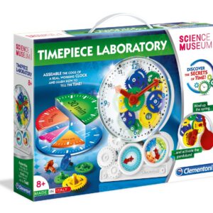 clementoni, clock how is work, set di costruzione, 61763, unisex, 8+ anni