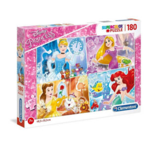 clementoni, supercolor, principessa disney, puzzle, 29294, per ragazze, 7+ anni, 180 pz