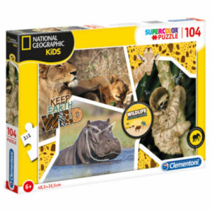 clementoni, national geographic wild, puzzle, per ragazzi, 6+ anni, 104 pz