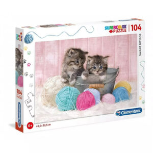 clementoni, supercolor, gattini dolci, puzzle, unisex, 6+ anni, 104 pz