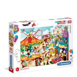 clementoni, supercolor, luna park, puzzle, unisex, 5+ anni, 60 pz