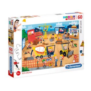 clementoni, supercolor, uomini al lavoro, puzzle, per ragazzi, 5+ anni, 60 pz