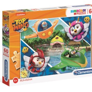 clementoni, supercolor, top wing, puzzle, unisex, 4+ anni, 60 pz