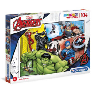 clementoni, the avengers, set di costruzione, per ragazzi, 6+ anni, 104 pz