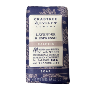 crabtree & evelyn, lavender & espresso, calmante, saponetta, 158 g