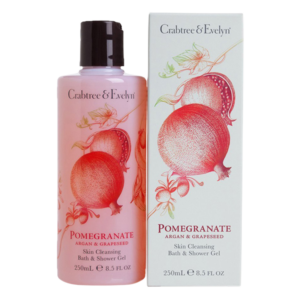 crabtree & evelyn, pomegranate, argan & grapeseed, pulizia, gel doccia, per tutti i tipi di pelle, 250 ml