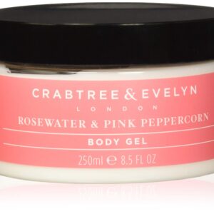 crabtree & evelyn, rosewater & pink peppercorn, idratante, gel per il corpo, 250 ml *tester